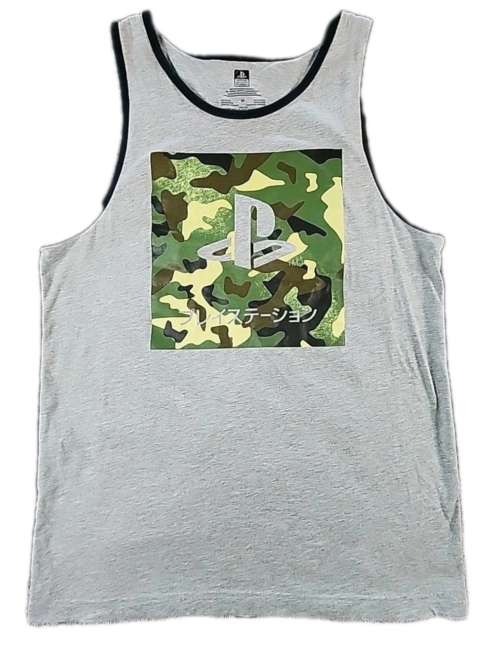PLAY STATION TANK TOP TEE SHIRT SIZE MEDIUM VIDEO GAME COTTON CAMO